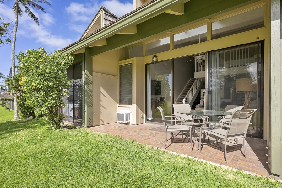 Sit back and enjoy the views from your own ground level lanai