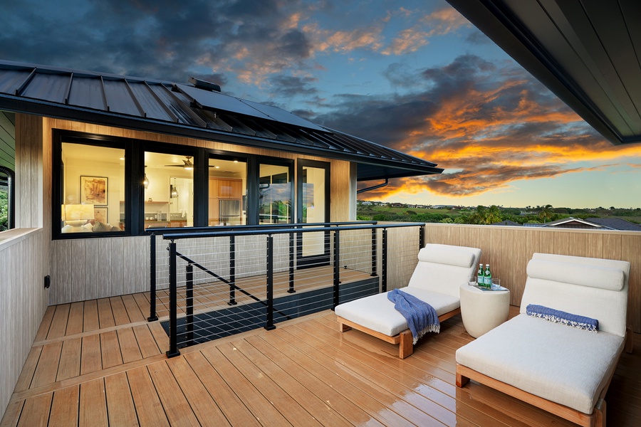 Revel in the luxury of sunset views from this intimate upper deck seating—ideal for unwinding together.