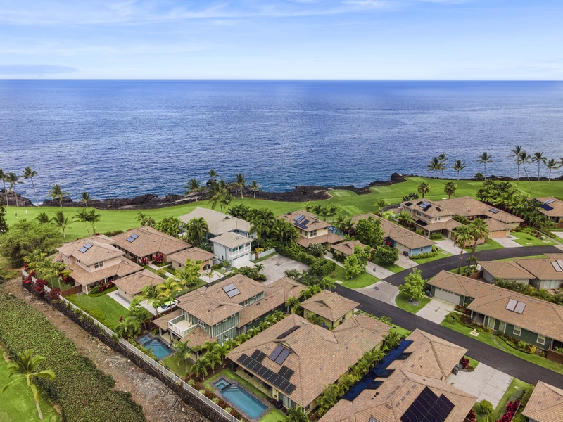 Aerials of the home and surrounding neighborhood