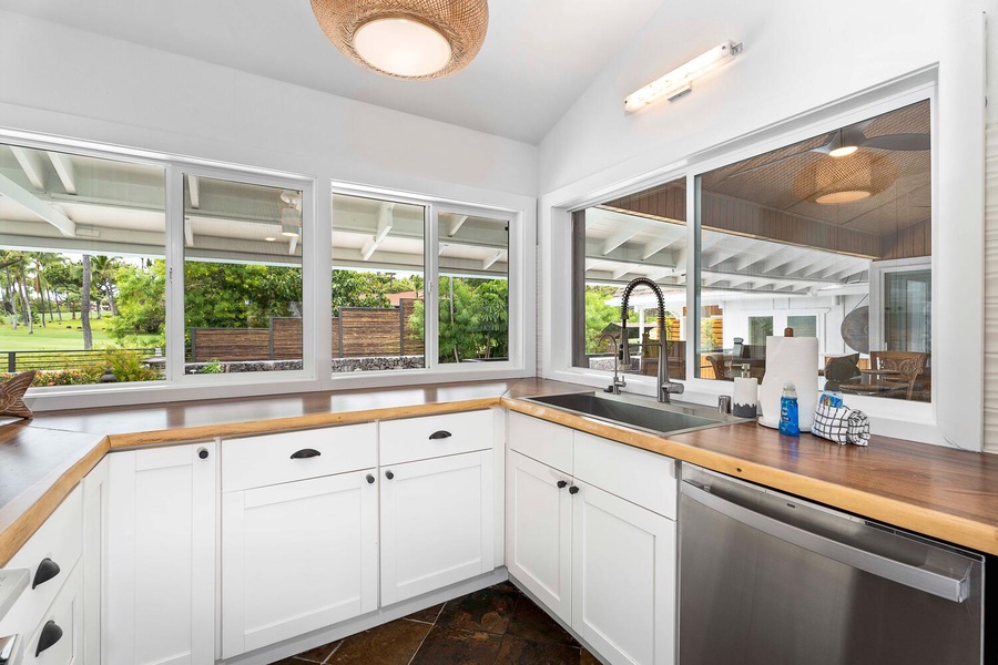 Enjoy your cooking in a bright and airy kitchen.