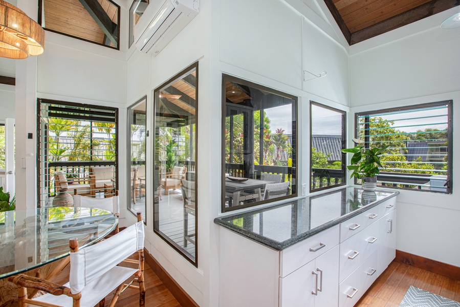 Bright and breezy corner bar area—perfect for casual coffee moments or evening wine.