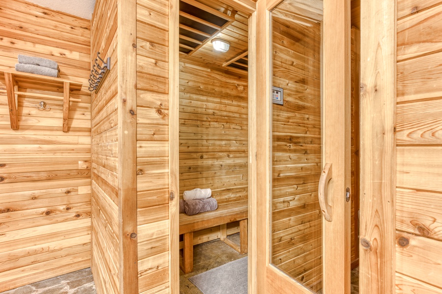 There is even a sauna where you can sweat off all the stress