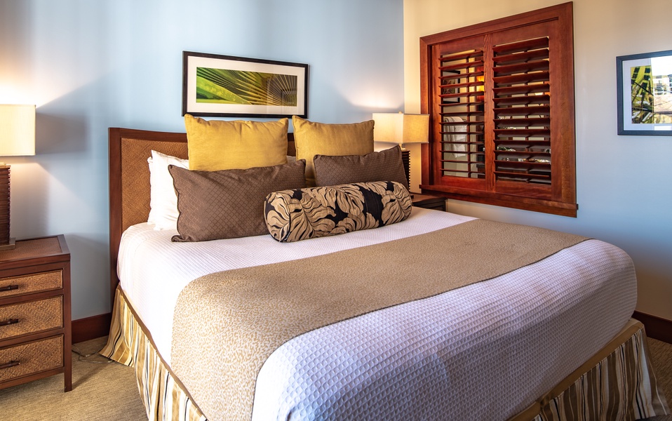 Stay for a restful slumber in the primary guest bedroom.