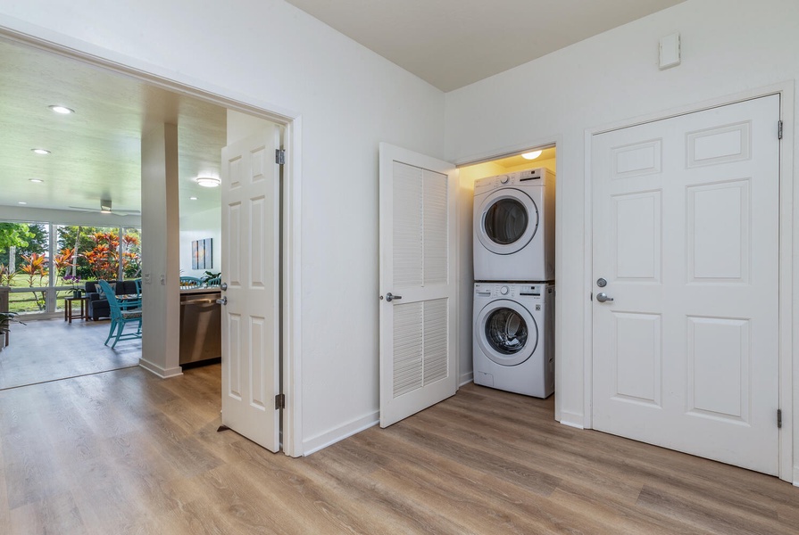 In-house laundry with brand new high-performance washer and dryer