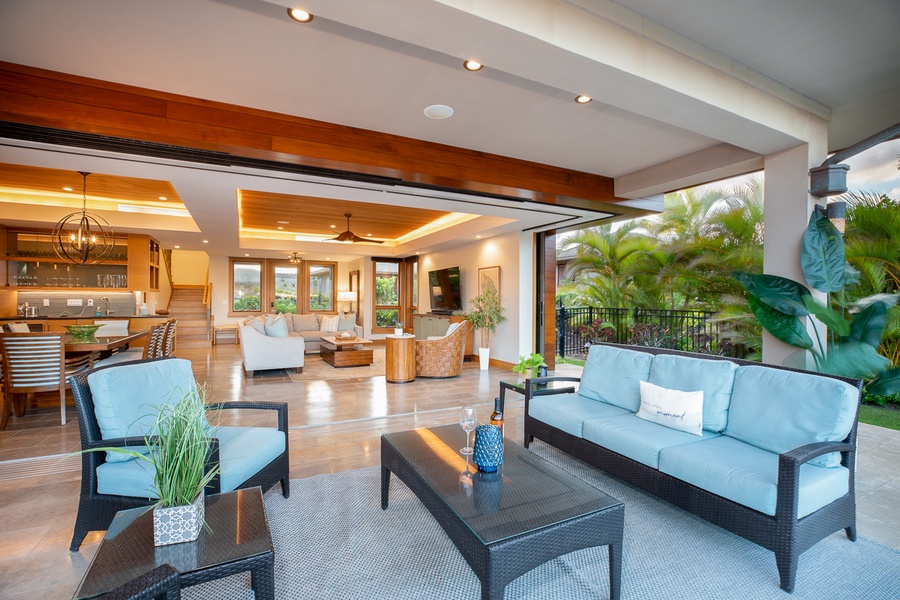Warm natural lights fill your island home