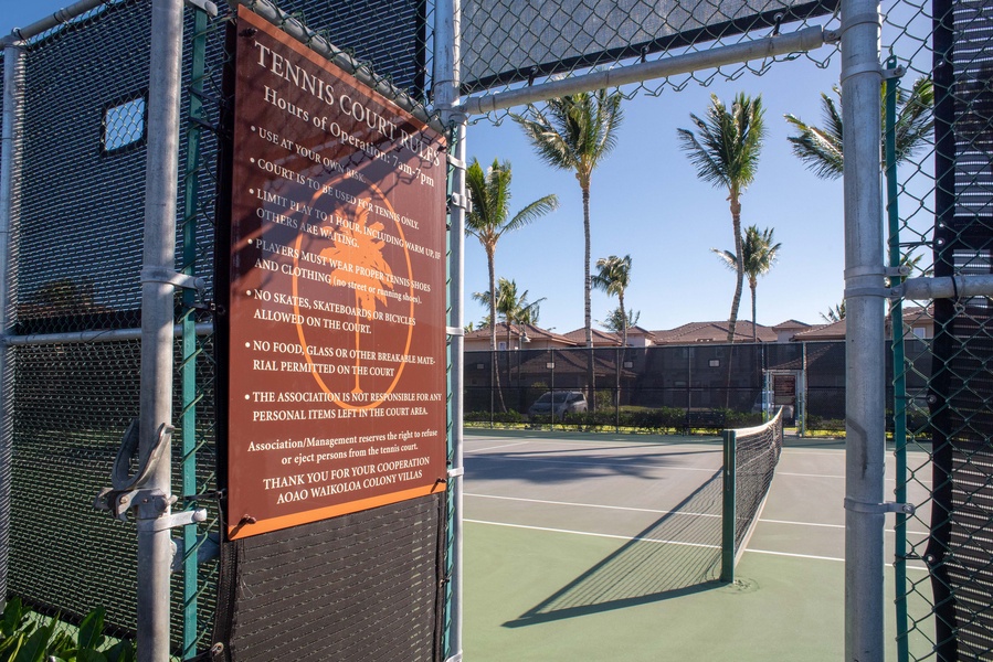 Guests Enjoy Free Access to Tennis Court