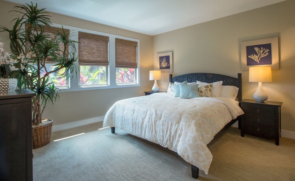 Primary bedroom with king bed.