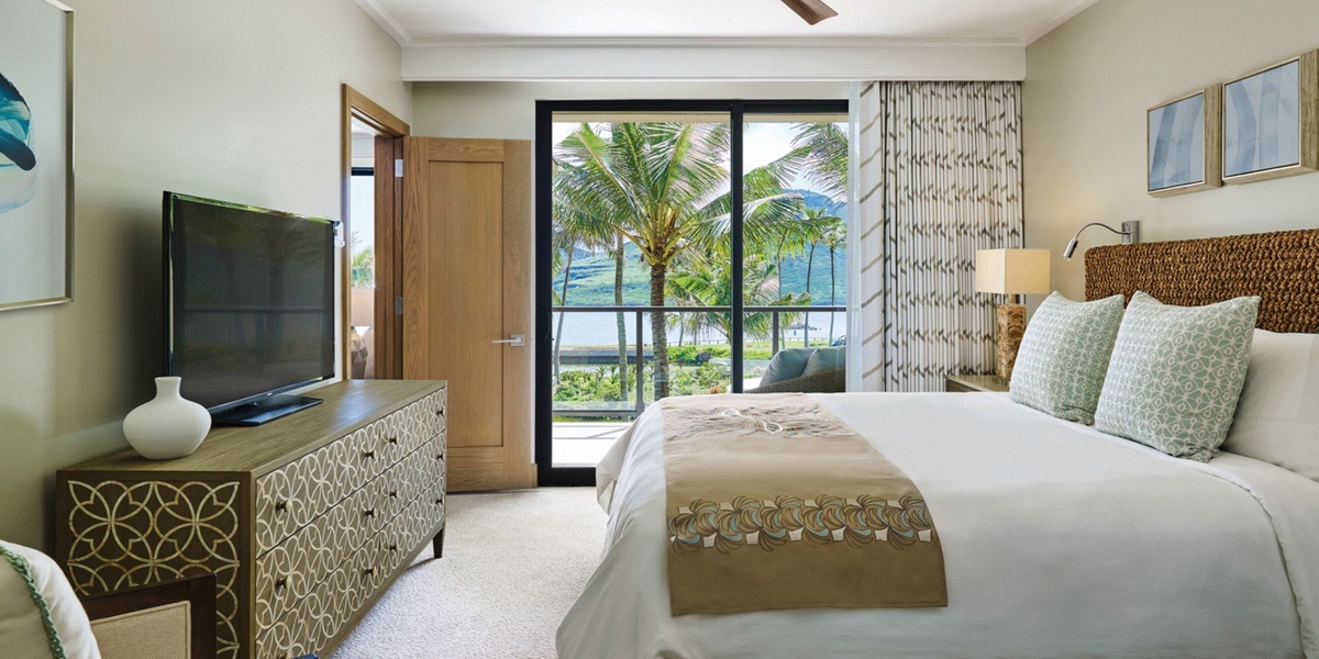 Spacious, luxurious bedrooms offer stunning ocean views.