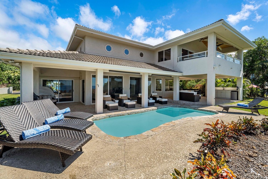 The wading pool is 2-ft deep—pairing safety and serenity in this family-friendly outdoor oasis.