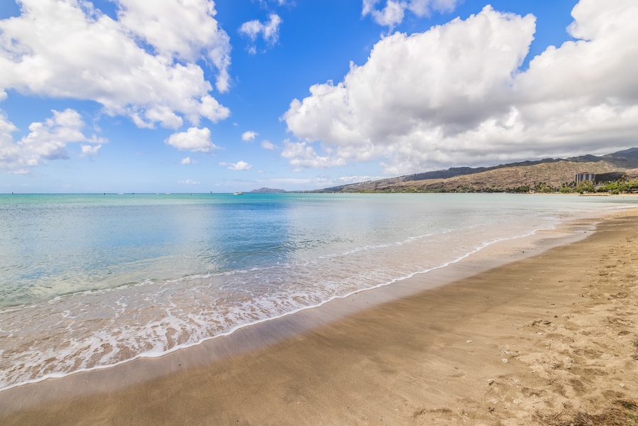 Stroll through the sandy beach.