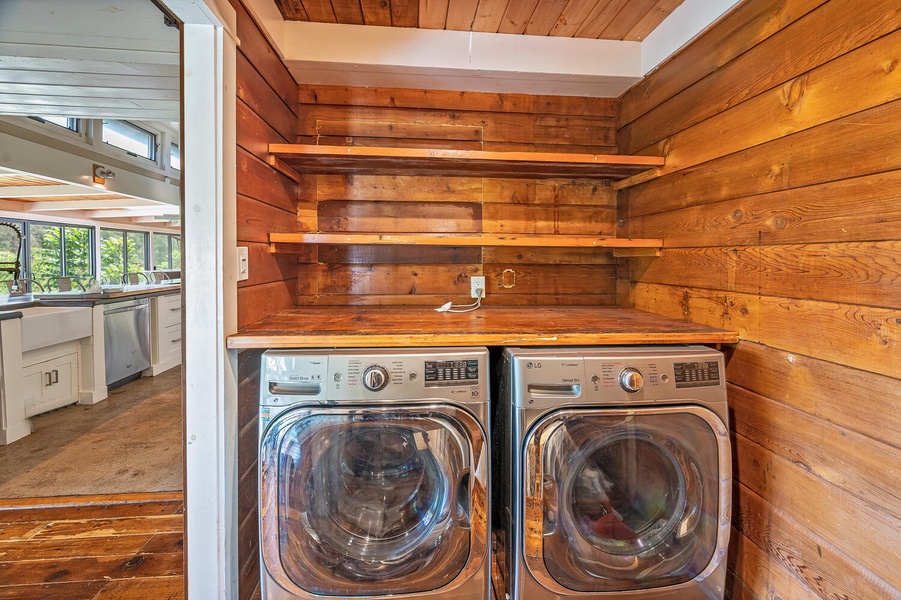 There is also a full-size washer and dryer in the home for your convenience