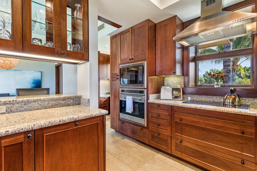 High-end appliances and natural light abound in this modern gourmet kitchen.