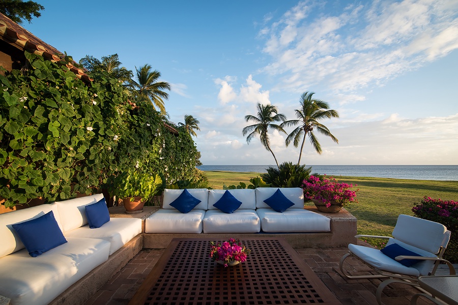 Enjoy the sunset from the outdoor seating area.