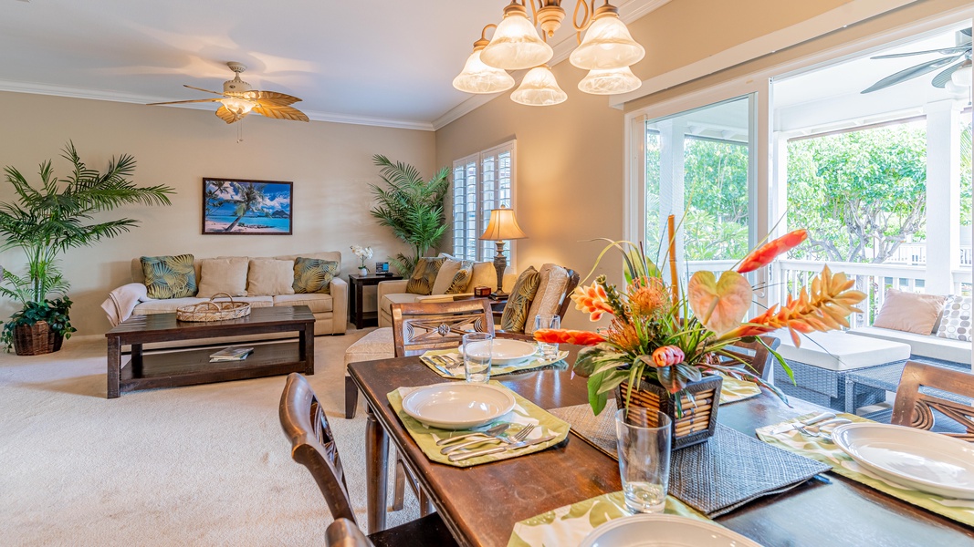Dine in elegance or laugh through game night at this welcoming table.