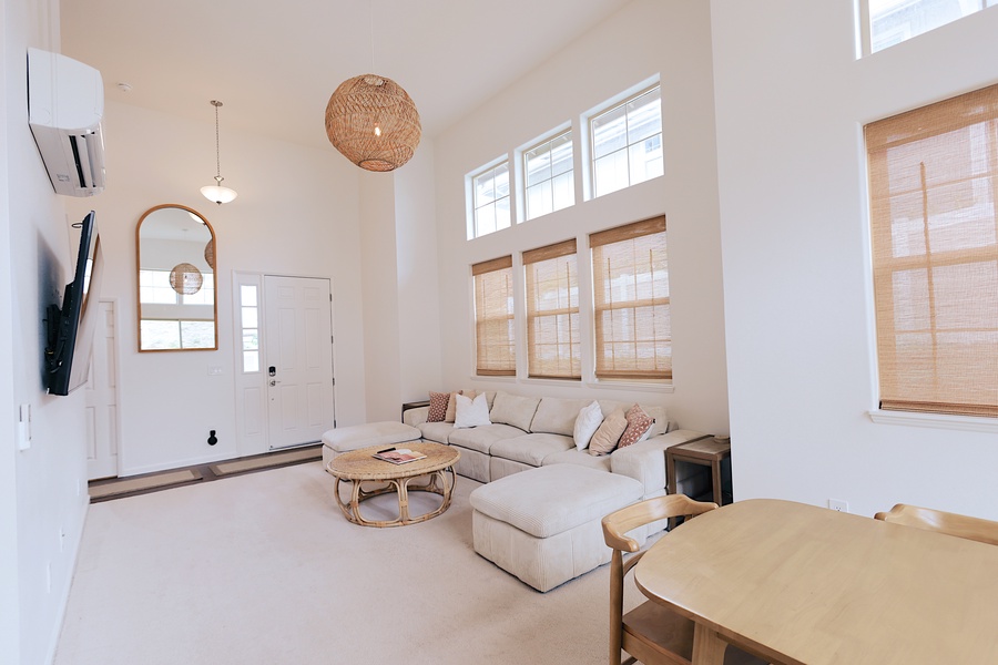 Open-concept living room designed for connection—plenty of space to relax, recharge, and reconnect.