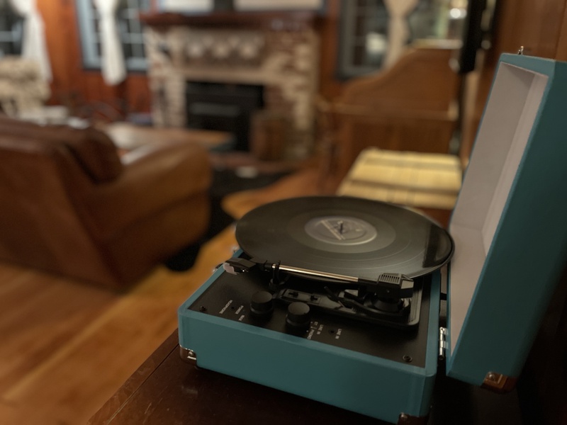 Record Player with records