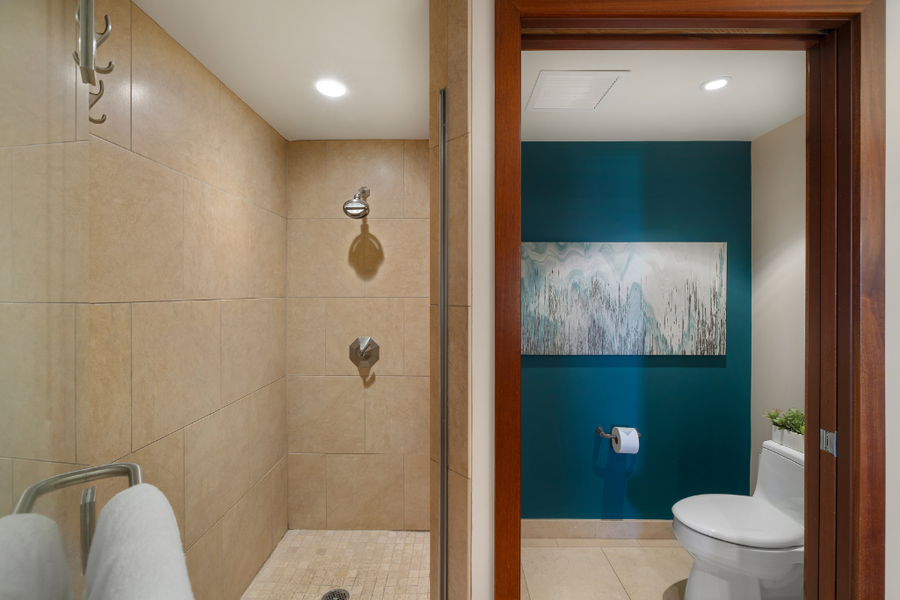 Second bathroom with walk-in shower.