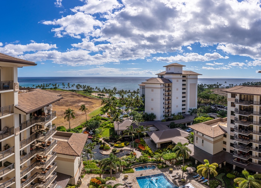 Explore the tropical landscape, ponds and pools of the Ko Olina Resort.