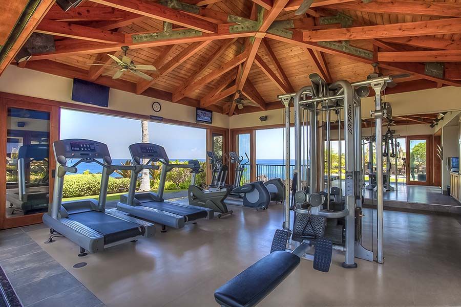 Oceanfront workout cabana, watch whales while you get fit