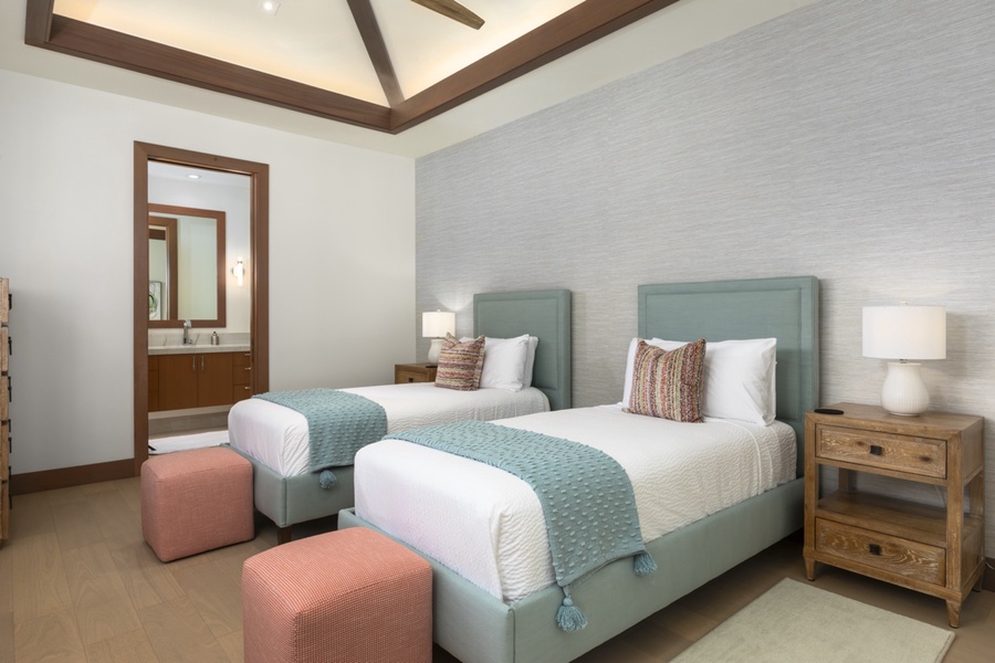 Guest suite #2 with two twin beds, a perfect spot for the little ones.
