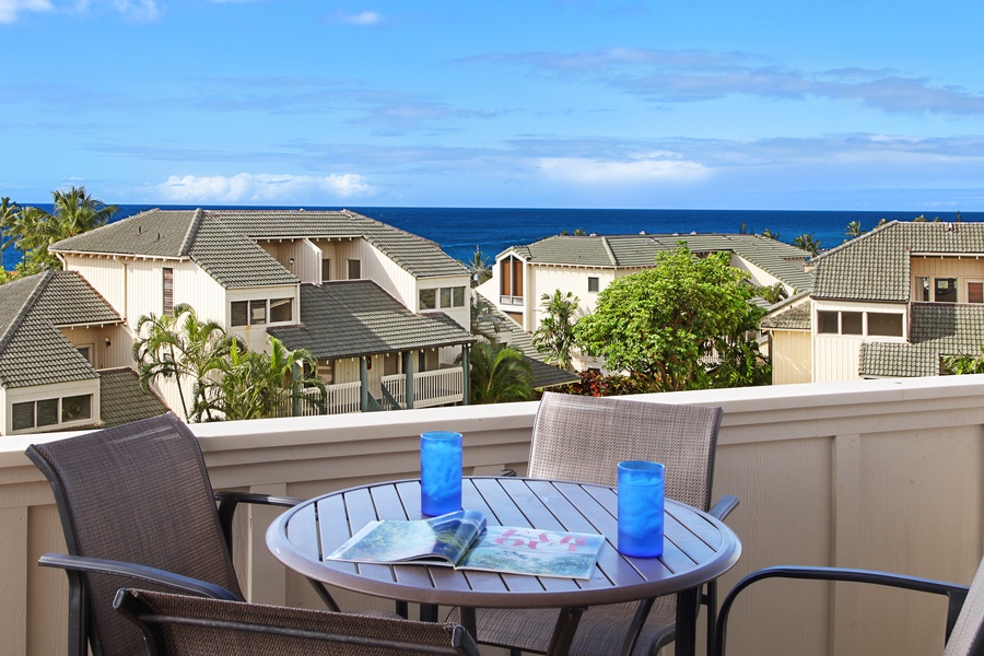 Lanai with full ocean view, a nice spot to savor your morning coffees.
