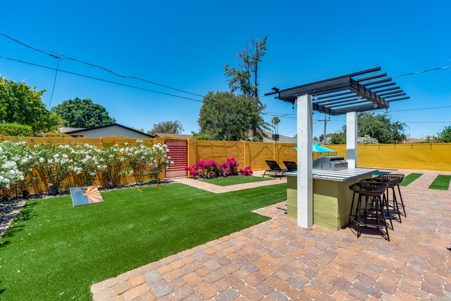 Fun and private backyard area for sunny days.