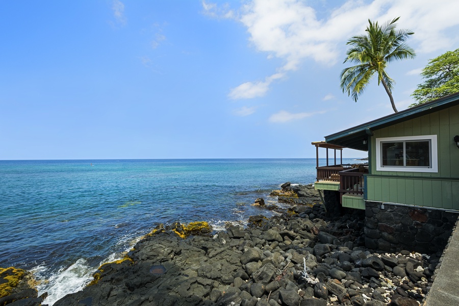 The lanai extends nearly into the ocean for even more breathtaking views!