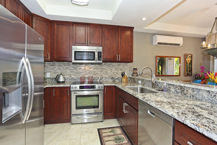 Gracious amenities and stainless steel appliances for your culinary adventures in the kitchen.
