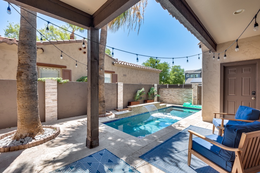 Dive into the pool or make meaningful conversations at the lanai