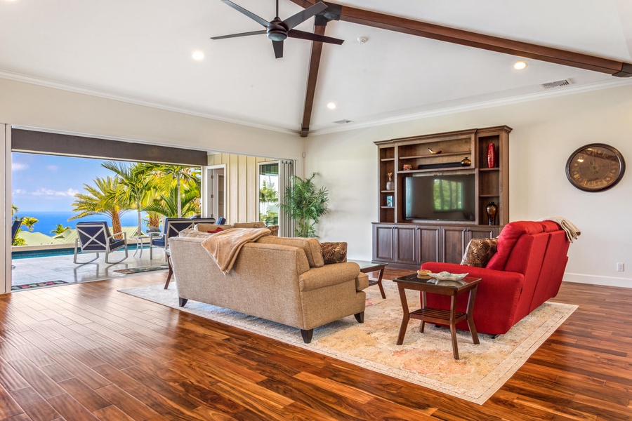 Spacious living area with easy access to outdoor lanai