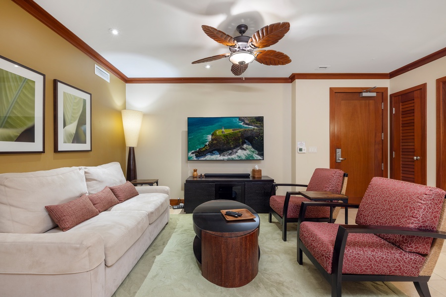 Sink in to plush furnishings with your favorite book.