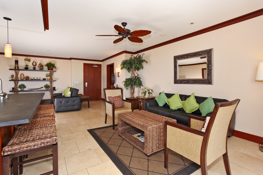 There are two separate living areas to enjoy during your stay.