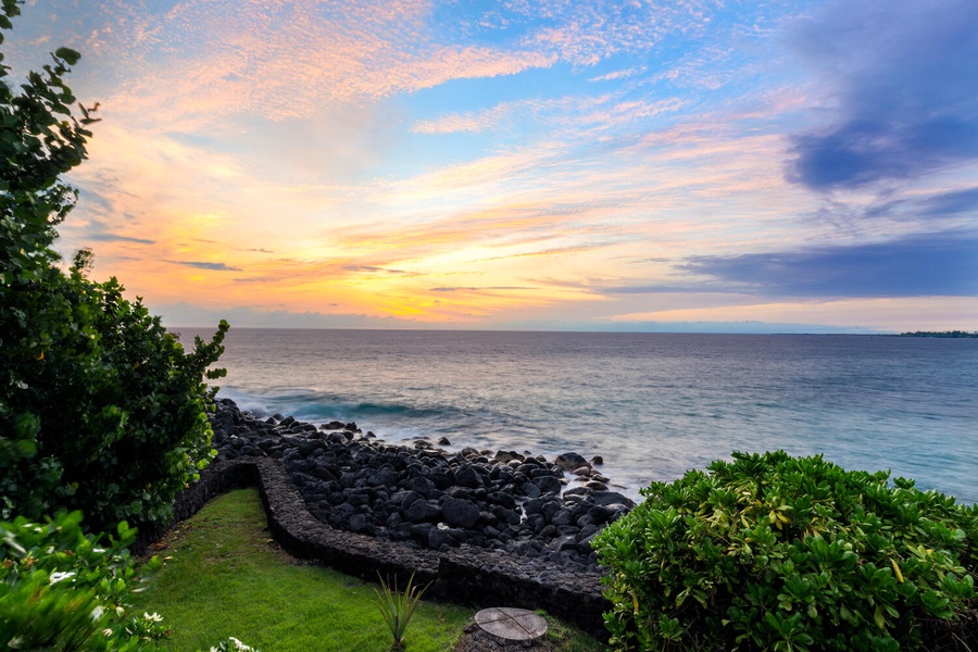 Even the backyard comes with an ocean view—perfect for morning coffee or meditation.