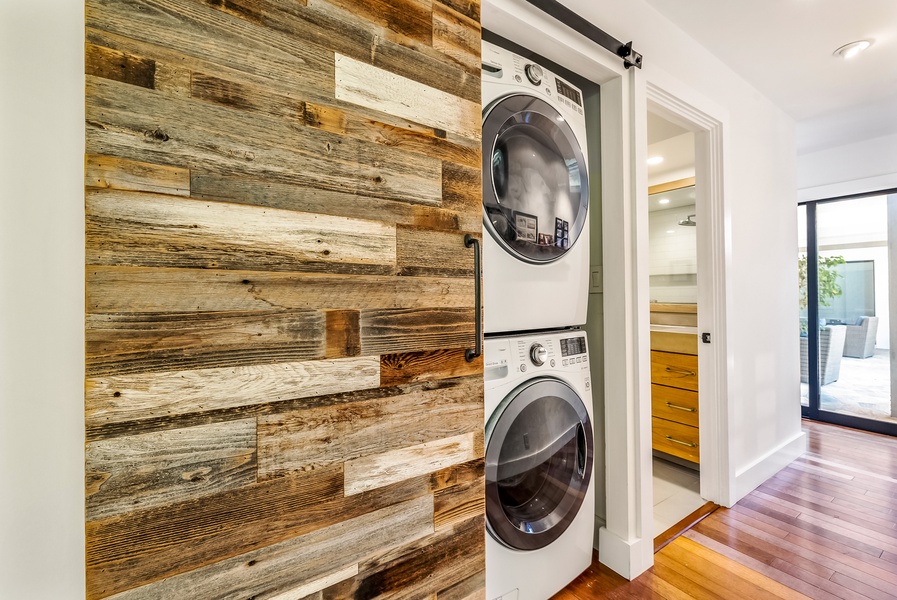 In-home laundry with full-size washer and dryer