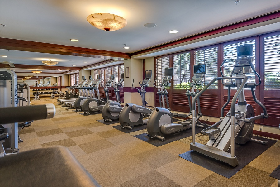 On-site gym available to ccean towers guests