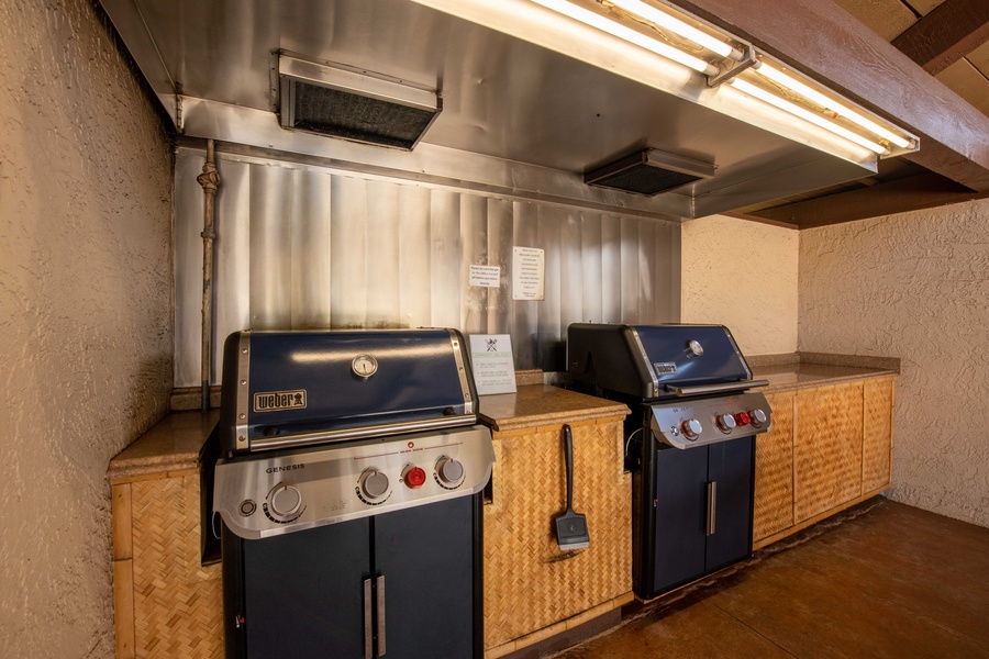 Two Gas Grills at Pool Cabana A