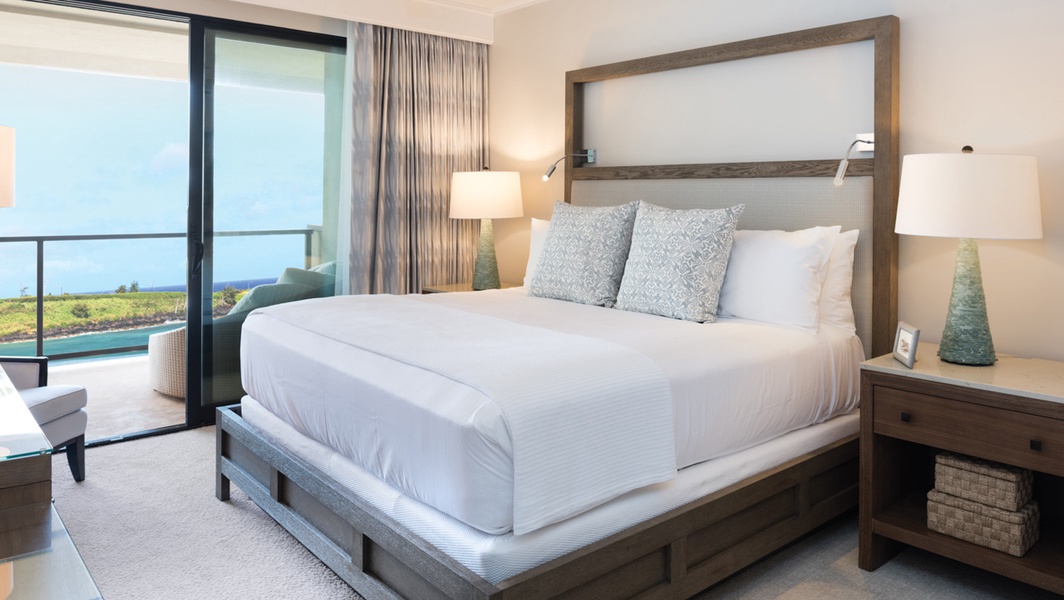 Spacious, luxurious bedrooms also feature stunning ocean views.