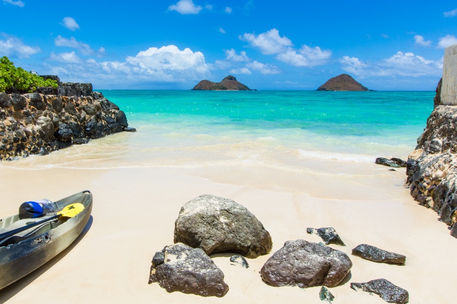 Lanikai Beach, just a short walk from the house.