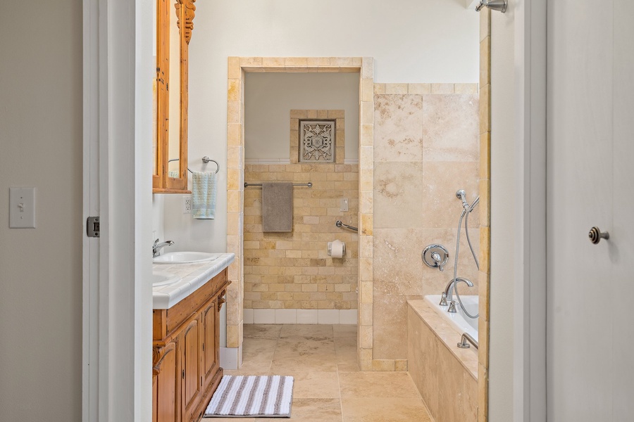 Private luxury: Enjoy ultimate relaxation in your very own ensuite bathroom with a bath tub