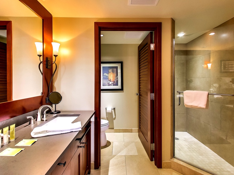 The second guest bathroom with a walk-in shower.