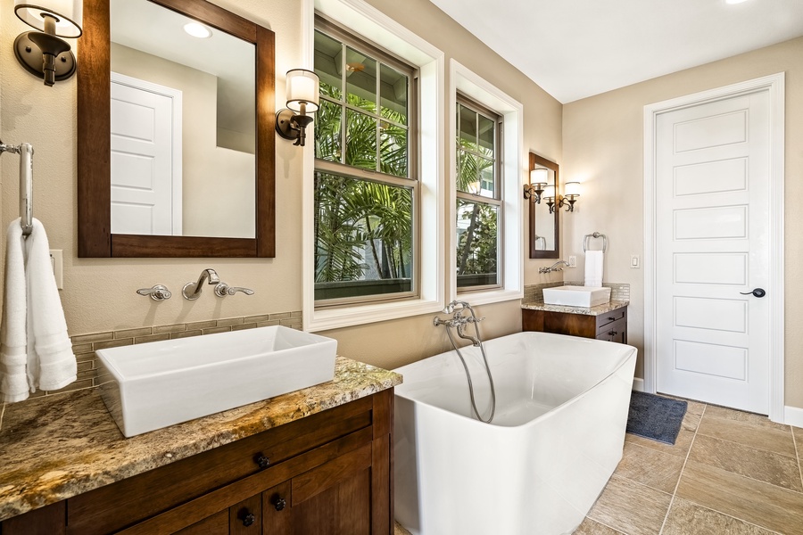 Luxurious Primary bathroom with oversized soaking tub