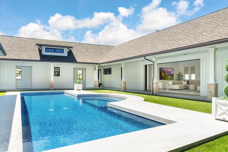 Unwind in your heated pool and spa surrounded by comfort, privacy, and sunshine.