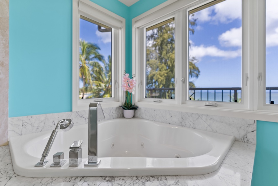 Jacuzzi tub with a view