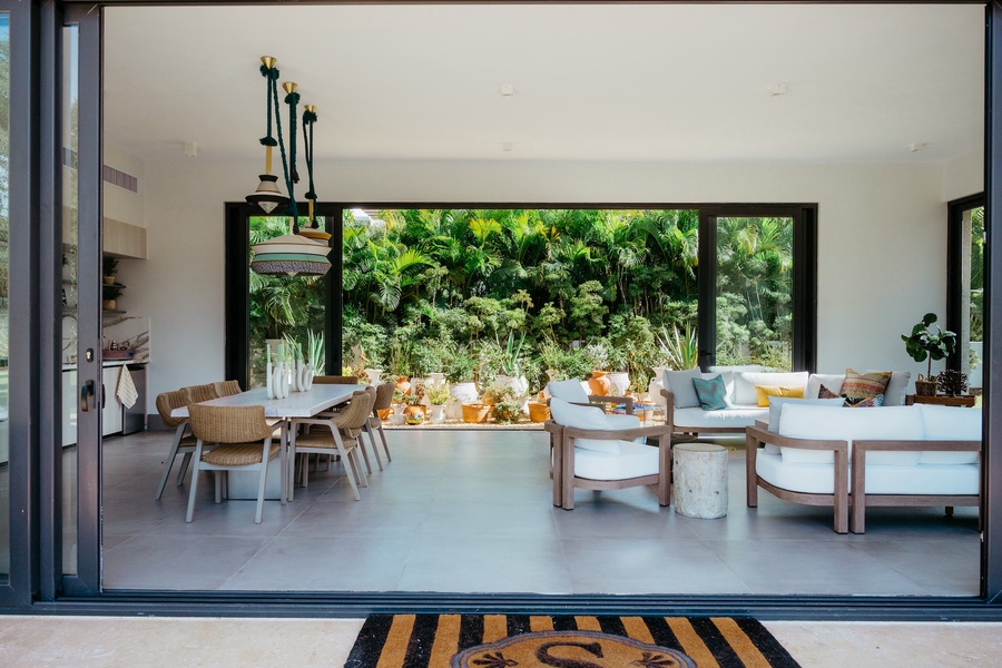 Open-concept dining and living area, perfect for gatherings or delicious meal.