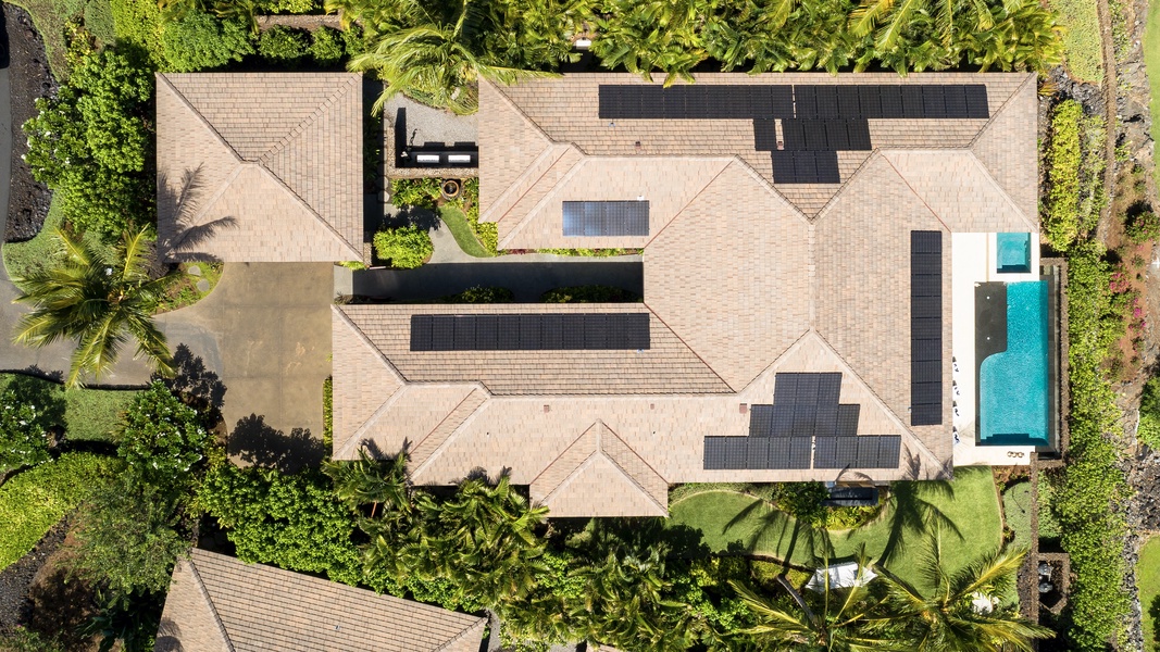 Aerial view of this sumptuous luxury estate home.