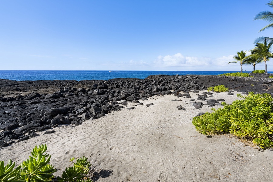 Peaceful beach access just steps away from the property.