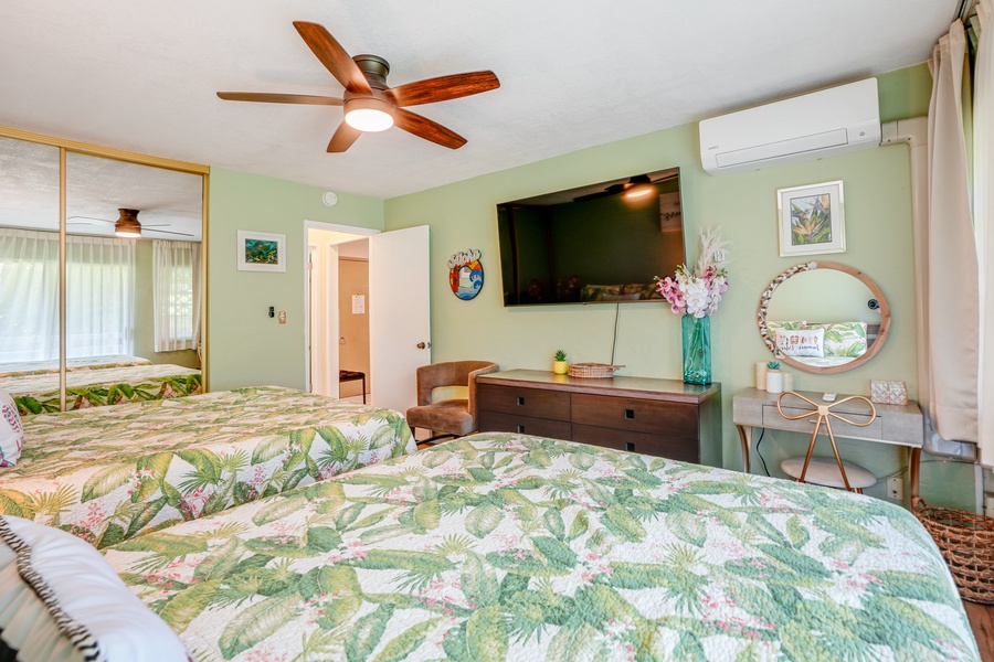 Unwind at the end of the day with a 65” smart TV and cozy sitting space—your private retreat within the suite.