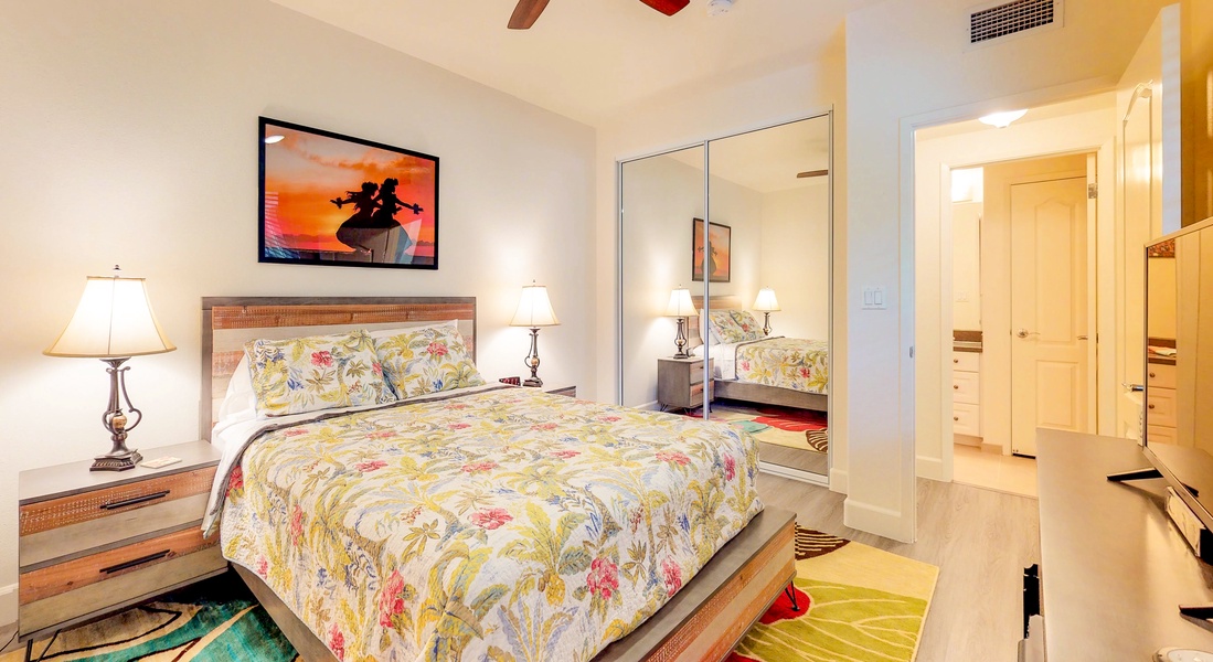 The bright and spacious downstairs guest bedroom.