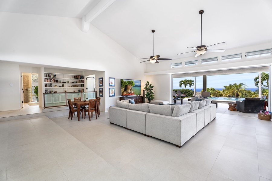 Spacious great room offers open flow and breezy comfort, ideal for gathering with friends or unwinding after beachside adventures.
