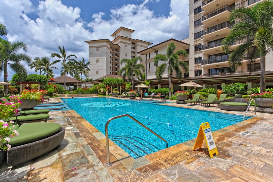 Enjoy swimming in the pool at the resort.